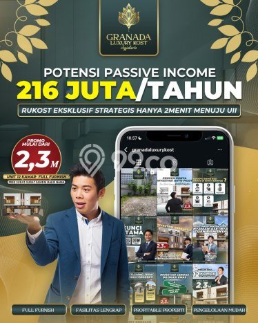Kost Dijual Lokasi Ngaglik, Sleman, 12 KT, 12 KM, 183m2 Kost Dijual Lokasi Ngaglik, Sleman, 12 KT, 12 KM, 183m2