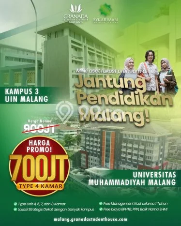 Kost Dijual di Tlogomas dengan 6 KT dan Luas 83m2 Kost Dijual di Tlogomas dengan 6 KT dan Luas 83m2