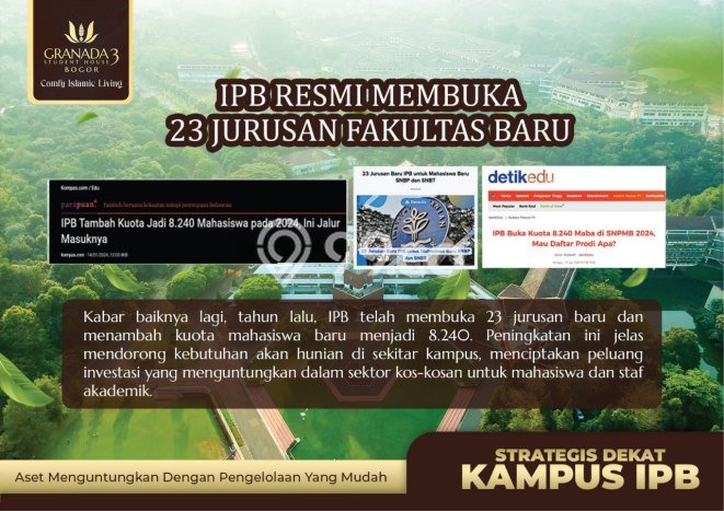 Dijual Kost di Kawasan Dramaga, Bogor, Spesifikasi 8 KT, 8 KM, 90m2 Dijual Kost di Kawasan Dramaga, Bogor, Spesifikasi 8 KT, 8 KM, 90m2