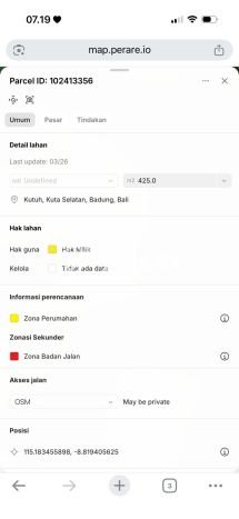 Dijual Tanah 425m2 di Kutuh, Badung Dijual Tanah 425m2 di Kutuh, Badung