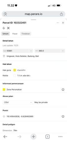 Tanah Dijual di Badung Seluas 380m2 Strategis Tanah Dijual di Badung Seluas 380m2 Strategis