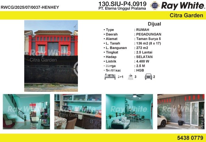 Jual Rumah Eksklusif 3 KT di Pegadungan, Jakarta Barat Jual Rumah Eksklusif 3 KT di Pegadungan, Jakarta Barat