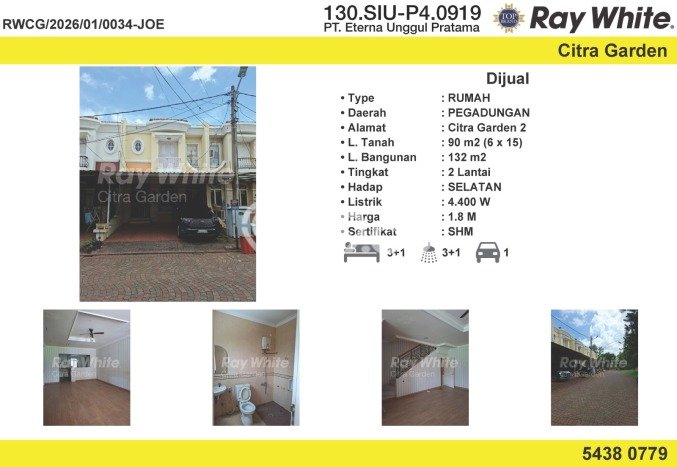 Rumah Minimalis 4 Kamar LT 90m2 di Citra Garden Rumah Minimalis 4 Kamar LT 90m2 di Citra Garden