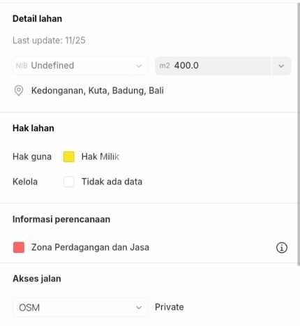 Tanah Dijual Area Strategis di Jimbaran Badung 400m2 Tanah Dijual Area Strategis di Jimbaran Badung 400m2