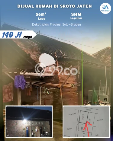 Jual Rumah Murah di Jaten Karanganyar Harga Rp 140 Juta LT 56m2 Jual Rumah Murah di Jaten Karanganyar Harga Rp 140 Juta LT 56m2
