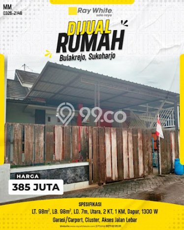 Dijual Rumah Murah di Sukoharjo Sukoharjo Harga Rp 385 Juta LT 98m2 Dijual Rumah Murah di Sukoharjo Sukoharjo Harga Rp 385 Juta LT 98m2
