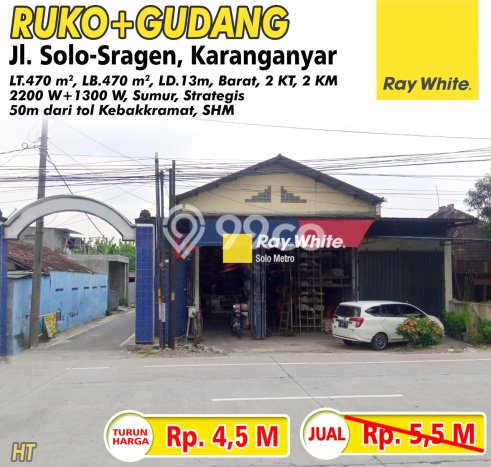 Unit Gudang Dijual di Kebakkramat Karanganyar Luas Bangunan 470m2 Unit Gudang Dijual di Kebakkramat Karanganyar Luas Bangunan 470m2