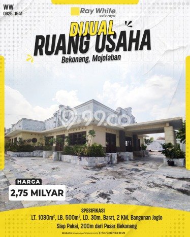 Komersial Dijual di Mojolaban LT 1080m2, LB 500m2 Solusi Investasi Cerdas Komersial Dijual di Mojolaban LT 1080m2, LB 500m2 Solusi Investasi Cerdas