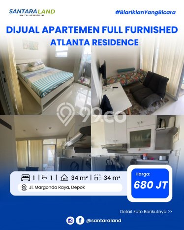 Apartemen Kawasan Depok I, 1 KT, Luas 34m², Premium Apartemen Kawasan Depok I, 1 KT, Luas 34m², Premium