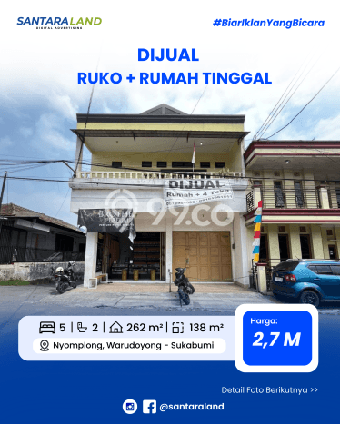 Ruko Premium di Warudoyong, Luas 262m², Area Komersial, Akses Warudoyong, Sukabumi, Sukabumi Ruko Premium di Warudoyong, Luas 262m², Area Komersial, Akses Warudoyong, Sukabumi, Sukabumi