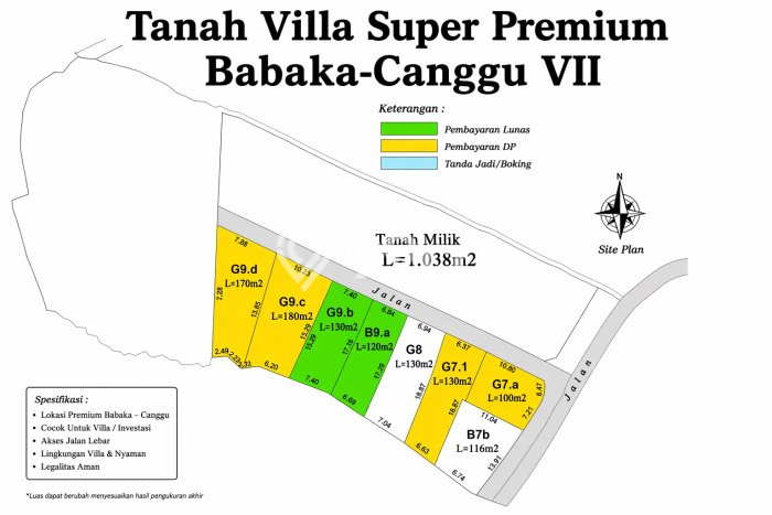 Tanah Dijual Area Strategis di Canggu Badung 116m2 Tanah Dijual Area Strategis di Canggu Badung 116m2
