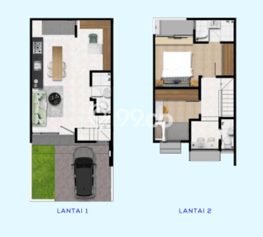Rumah Modern Minimalis 2 Kamar Siap Huni di BSD Rumah Modern Minimalis 2 Kamar Siap Huni di BSD