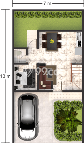 Rumah Modern 3 KT LT 91m2 di Bandung Kota Rumah Modern 3 KT LT 91m2 di Bandung Kota