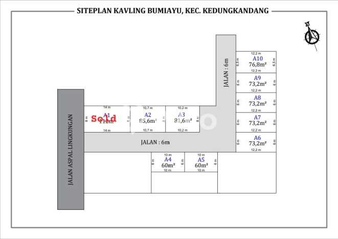 Tanah di , Luas 60m2m², Dekat Malang, Malang Tanah di , Luas 60m2m², Dekat Malang, Malang