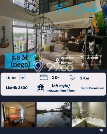 FOR SALE Hunian Apartemen Luxury di Pondok Aren dengan 2 Kamar Tidur & Luas 101m2 FOR SALE Hunian Apartemen Luxury di Pondok Aren dengan 2 Kamar Tidur & Luas 101m2