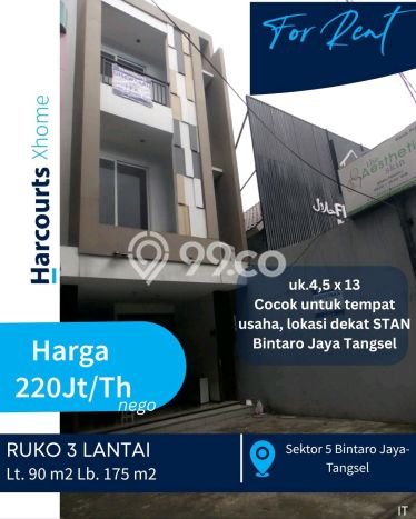 Unit Ruko Tersedia di Bintaro Spesifikasi LB 175m2 Unit Ruko Tersedia di Bintaro Spesifikasi LB 175m2