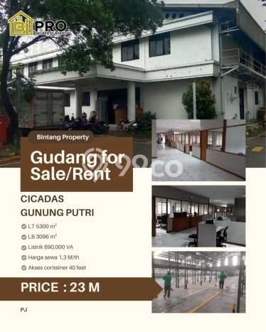 Gudang Disewakan Lokasi Gunung Putri Bogor Harga Spesial! Gudang Disewakan Lokasi Gunung Putri Bogor Harga Spesial!