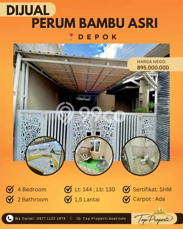 Rumah Minimalis 4 Kamar LT 144m2 di Sukmajaya Rumah Minimalis 4 Kamar LT 144m2 di Sukmajaya