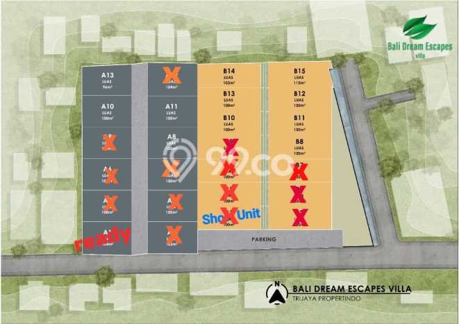 Rumah Modern 2 Kamar LT 100m2 di Kerobokan Rumah Modern 2 Kamar LT 100m2 di Kerobokan