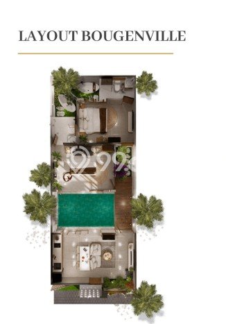 Rumah Modern 2 Kamar LT 100m2 di Kerobokan Rumah Modern 2 Kamar LT 100m2 di Kerobokan