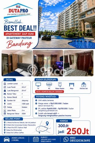 Hunian Apartemen Ekonomis di Bandung dengan 1 Kamar Tidur, 1 Kamar Mandi Hunian Apartemen Ekonomis di Bandung dengan 1 Kamar Tidur, 1 Kamar Mandi