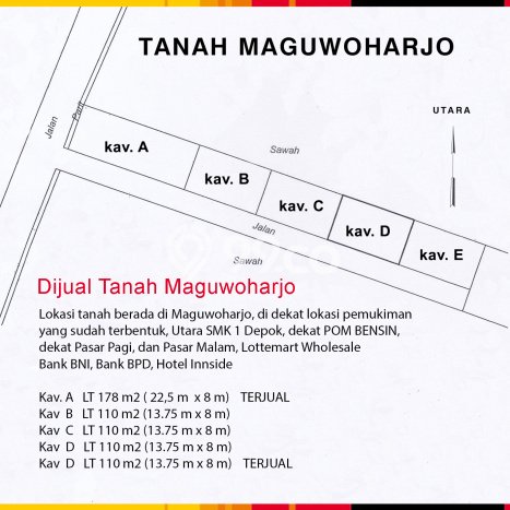 Tanah di Depok, Sleman Luas 110m2 Dijual Segera Tanah di Depok, Sleman Luas 110m2 Dijual Segera