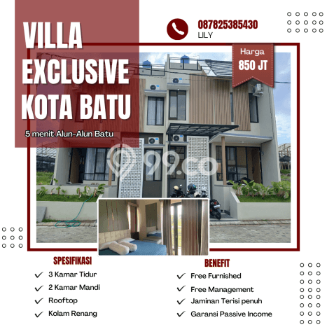 Vila Kawasan , Luas 60m2m², Akses ke Fasilitas Umum Vila Kawasan , Luas 60m2m², Akses ke Fasilitas Umum
