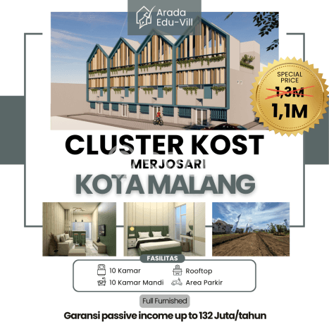 Kos-kosan Dijual di Merjosari Malang Luas 120m2 Kos-kosan Dijual di Merjosari Malang Luas 120m2