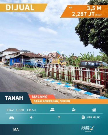 Tanah Komersial Dijual di Sukun Malang 1530m2 Tanah Komersial Dijual di Sukun Malang 1530m2