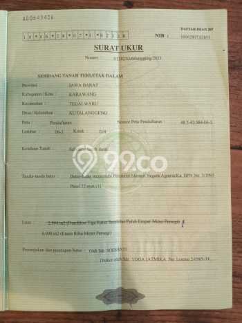 Tanah Dijual Lokasi Tegalwaru, Karawang dengan Luas Tanah 6000m2 dan Status SHM Tanah Dijual Lokasi Tegalwaru, Karawang dengan Luas Tanah 6000m2 dan Status SHM