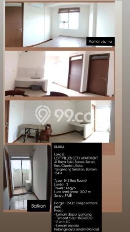 Apartemen Terjangkau Dijual di Tangerang 2 KT & 1 KM Apartemen Terjangkau Dijual di Tangerang 2 KT & 1 KM