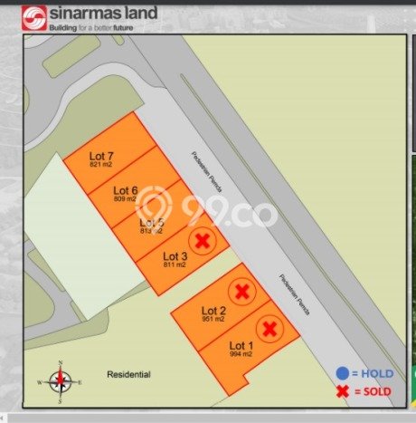 Kavling Tanah untuk Dijual di BSD, Tangerang, Luas 821m2 Kavling Tanah untuk Dijual di BSD, Tangerang, Luas 821m2