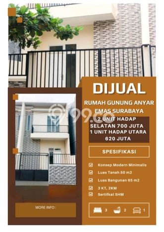 Rumah Luas Asri 3 KT Siap Huni di Gununganyar Surabaya Rumah Luas Asri 3 KT Siap Huni di Gununganyar Surabaya