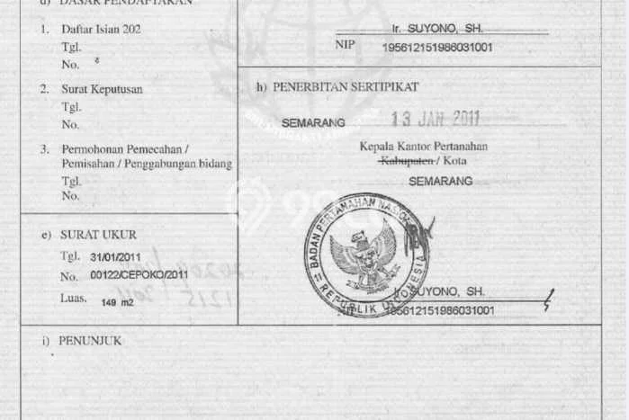 Tanah untuk Dijual Lokasi Gunung Pati, Semarang Luas 149m2 SHM Tanah untuk Dijual Lokasi Gunung Pati, Semarang Luas 149m2 SHM
