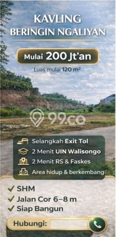 Lahan untuk Dijual Lokasi Ngaliyan, Semarang Luas 120m2 SHM Lahan untuk Dijual Lokasi Ngaliyan, Semarang Luas 120m2 SHM