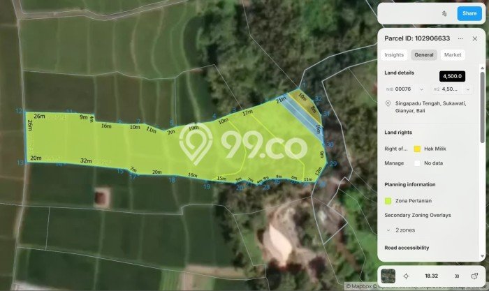 Dijual Tanah 4500m2 di Singapadu Tengah, Gianyar Dijual Tanah 4500m2 di Singapadu Tengah, Gianyar
