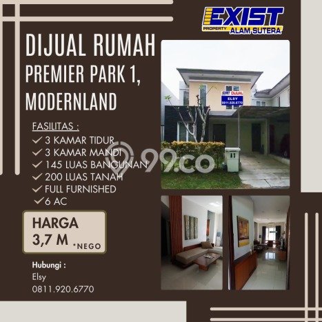 Dijual Rumah Luas Megah Dengan View Eksklusif di Modernland, Tangerang Dijual Rumah Luas Megah Dengan View Eksklusif di Modernland, Tangerang