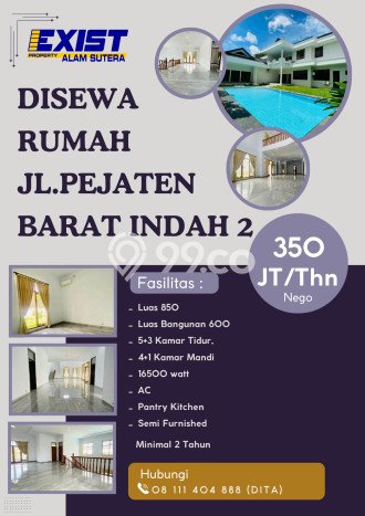 Rumah sewa siap huni 5 KT di Pejaten, Jakarta Selatan Rumah sewa siap huni 5 KT di Pejaten, Jakarta Selatan