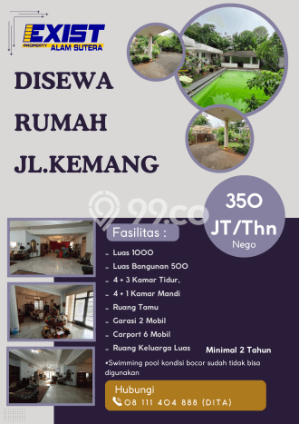 Jarang Ada! Rumah Sewa 4 Kamar Bagus Siap Huni Kemang Jarang Ada! Rumah Sewa 4 Kamar Bagus Siap Huni Kemang