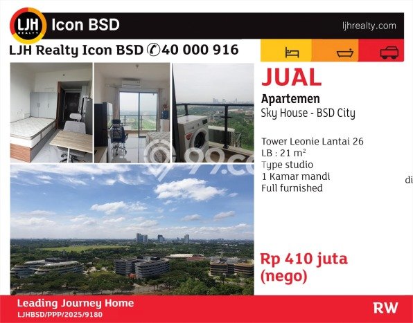 Apartemen Murah Dijual di Tangerang 0 KT & 1 KM Apartemen Murah Dijual di Tangerang 0 KT & 1 KM