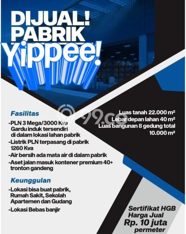 LOKASI TERBAIK! Gudang di Mauk, Luas 10000m², Pusat Komersial LOKASI TERBAIK! Gudang di Mauk, Luas 10000m², Pusat Komersial