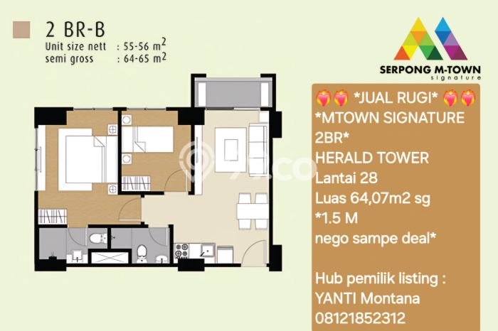 BEST CHOICE! Apartemen di Kelapa Dua, 1 KM, Luas 64m2m², Area Premium, Fasilitas Modern BEST CHOICE! Apartemen di Kelapa Dua, 1 KM, Luas 64m2m², Area Premium, Fasilitas Modern