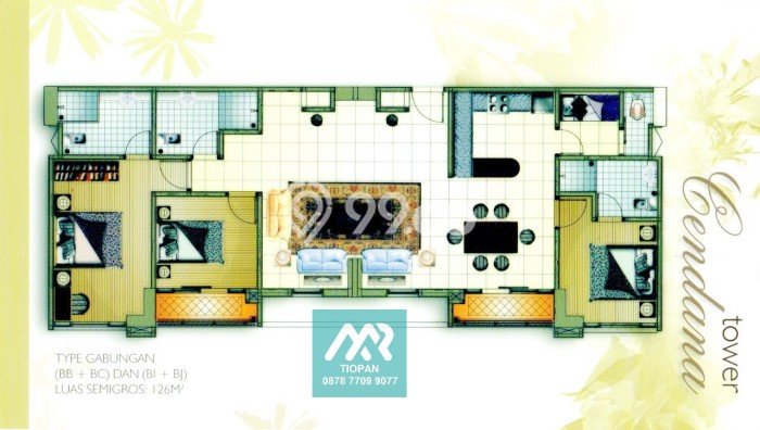 Hunian Apartemen Eksklusif untuk Dijual di Jakarta Utara dengan 2 BR & 3 Kamar Mandi Hunian Apartemen Eksklusif untuk Dijual di Jakarta Utara dengan 2 BR & 3 Kamar Mandi