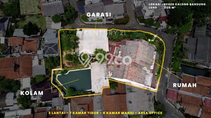 For Sale! Luxury House LT 1726m2 Desain Modern di Geger Kalong For Sale! Luxury House LT 1726m2 Desain Modern di Geger Kalong