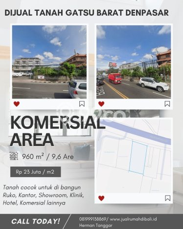 Tanah Kavling Dijual di Denpasar dengan Spesifikasi 960m2 Tanah Kavling Dijual di Denpasar dengan Spesifikasi 960m2