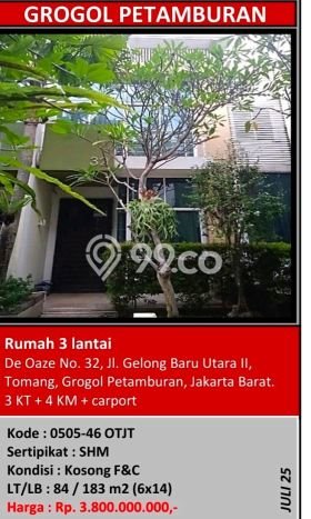 Dijual Rumah Luas Megah Dengan View Cantik di Tomang, Jakarta Barat Dijual Rumah Luas Megah Dengan View Cantik di Tomang, Jakarta Barat
