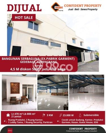 Komersial Dijual di Bandung LT 470m2 & LB 800m2 Lokasi Terbaik! Komersial Dijual di Bandung LT 470m2 & LB 800m2 Lokasi Terbaik!