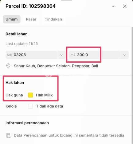 Tanah Kavling Dijual di Sanur, Denpasar dengan Luas Tanah 300m2 Tanah Kavling Dijual di Sanur, Denpasar dengan Luas Tanah 300m2