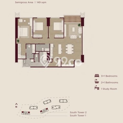 Siap Huni Apartemen Prestisius di Alam Sutera 3 Kamar & 2 Kamar Mandi Siap Huni Apartemen Prestisius di Alam Sutera 3 Kamar & 2 Kamar Mandi