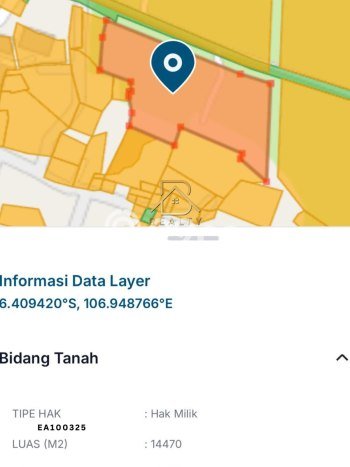 Tanah di Gunung Putri, Bogor Luas 14473m2 Dijual Segera Tanah di Gunung Putri, Bogor Luas 14473m2 Dijual Segera